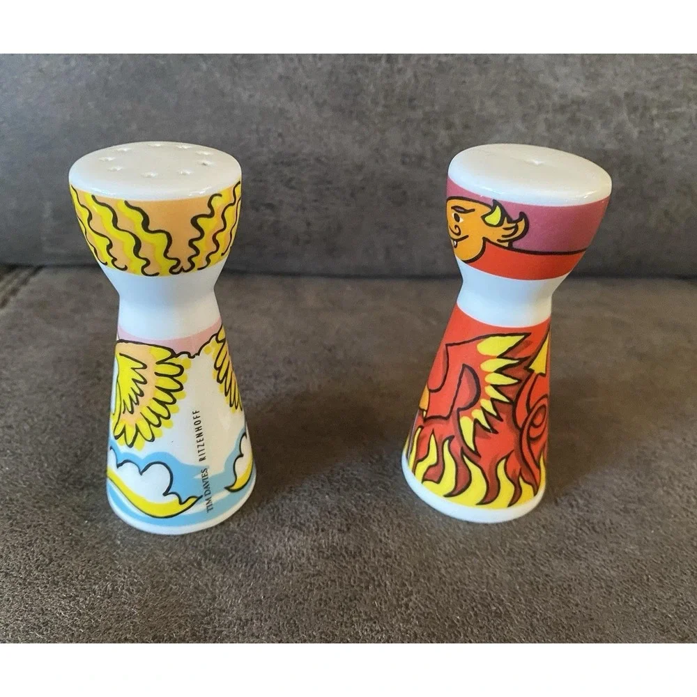 Ritzenhoff Tim Davies Angel Devil Salt & Pepper Shakers German Unique Good Evil